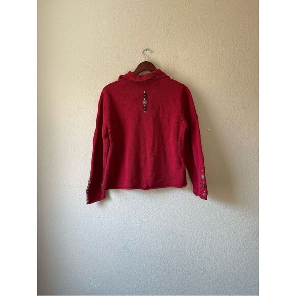 Vintage woolrich knit red pullover polo sweater size large - Picture 2 of 7